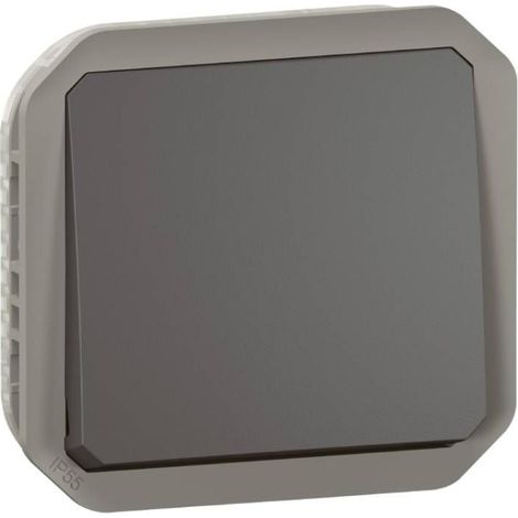 BOUTON POUSSOIR INVERSEUR - NO/NC - ANTHRACITE - COMPOSABLE - LEGRAND PLEXO 069841L (1/4)
