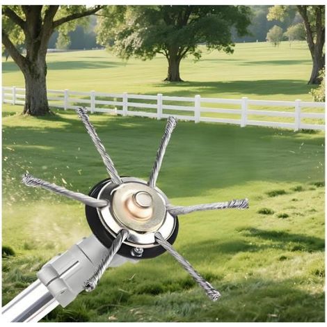 Lot de 2 Steel wire Grass Trimmer Head, 200mmTete Debroussailleuse Universelle, Compatible Tondeuse à Essence Remplacement Tete (1/5)