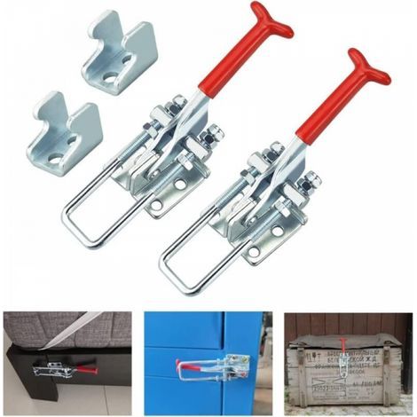 pezzi di chiusura a leva in metallo, chiusura antiscivolo da carpentiere, chiusura a leva in acciaio inossidabile, morsetto per ginocchio del rimorchio, 318 kg / 701 lb per porte, macchinari, auto (1/5)