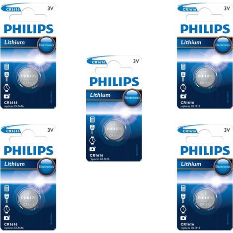 .5 Piles Philips CR1616.