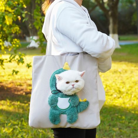 Irovami Sac de transport pour chat bandoulière et à main avec ouverture transparente, vert
