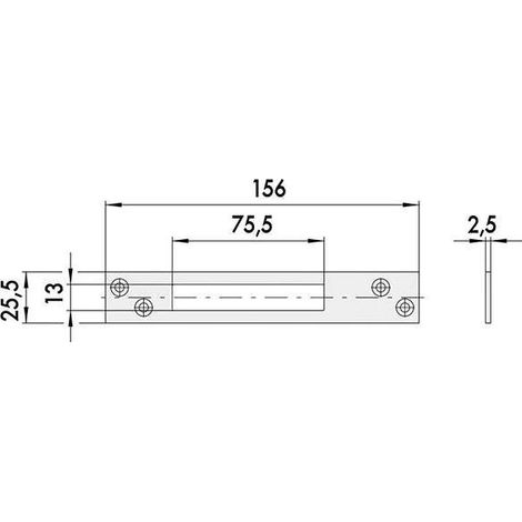 CONTROPIASTRA 06232 00 CISA - ZINCATA MM 156X25,5 H.MM 2,5 - 5 Pezzi