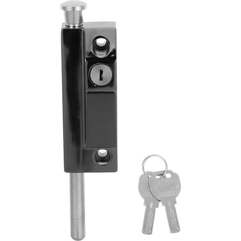 Verrou à Ressort Métallique Noir Titanium, 8 X 4, 1 X 4, 1 Cm (1/5)