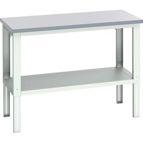 Bott 41003677.16V Cubio Adjustable Bench with Shelf, Laminate Top 1500 x 750mm