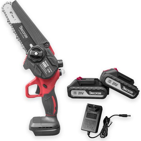 Bricoferr Mini tronçonneuse à batterie 2 Ah 21 V 600 W (1/2)