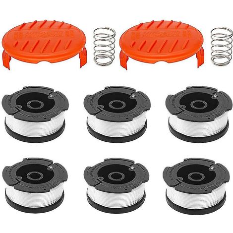 Bobine de fil de rechange pour coupe-bordures Black & Decker (lot de 6) avec 2 couvercles (1/5)