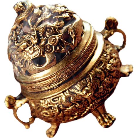 Brûleur Parfum en Laiton Doré Vintage, Porte-Parfum Unique pour Décoration Maison et Contemplation, Soulage la Fatigue, Style Délicat et Antique, pour Bureau ou Salon de Beauté (1/5)