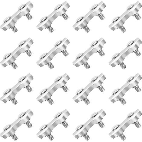 M2 Pince de Cable 18 Pcs Double Serre Cables Inox en Acier Inoxydable pour Filin Cable Inox pour 2MM Pince à Cable en Acier Inoxydable (1/5)