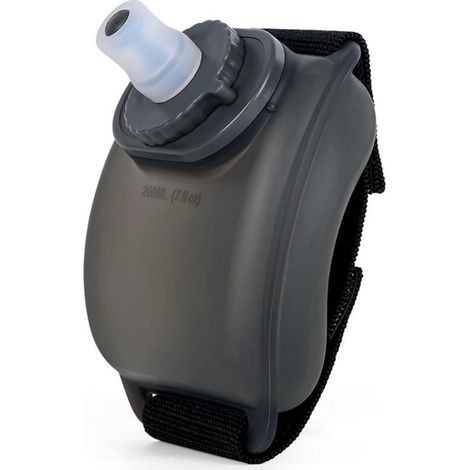 Tragbare Silikon-Wasserflaschen fürs Handgelenk (je 200 ml) für Laufen, Marathons und Fitnessaktivitäten, Schwarz. (1/5)