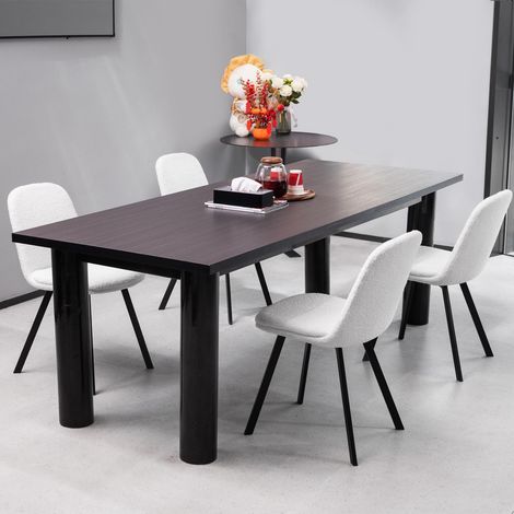 Chaises de salle à manger en polaire douce, lot de 2, rembourrage moelleux, confort toutes saisons et structure métallique stable (1/5)