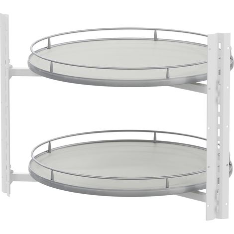 VS COR Wheel Pro Drehteller für Eckschrank Organizer - Rondell Küchenschrank drehbar 4/4-Kreis, KB 800mm, hellgrau/silber