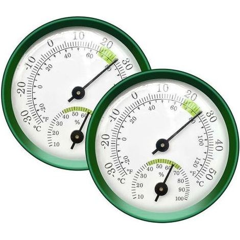 Lot de 2 Thermomètres Extérieurs Autocollants – Analogiques, Facile à Installer sur Fenêtre ou en Jardin, Lecture Claire (1/4)