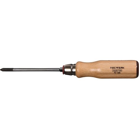 TECWERK Schraubendreher Gr.PZD 1 Klingen-L.80mm Holzgr.Rundkl.m.6KT Ans.TECWERK