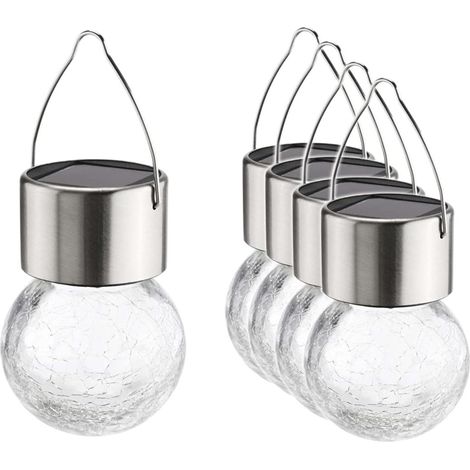 HAUSHALT INTERNATIONAL 70311 Solar-Hängelampe mit Crackle Glas, 5er Set (1/3)