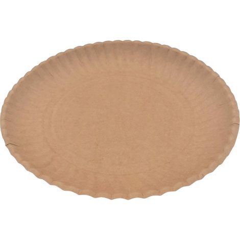 Kraftpapierteller, 24 cm (9 Zoll), 100 Stück. Genießen Sie die Umwelt