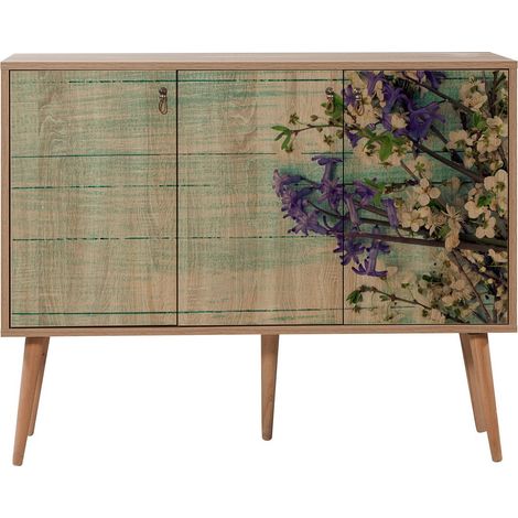 Commode 3 portes en bois clair Kiza 727 (1/4)