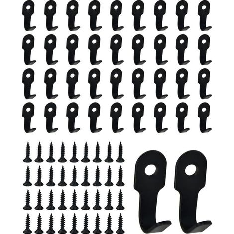 Lot de 40 Crochets Simples Noir, Crochet Mural Noir Crochet Mural a Visser Patère Noir, avec 40 Vis, Crochet en Acier Inoxydable Rétro Crochet Porte Manteau Mural pour Maison Bureau (1/5)