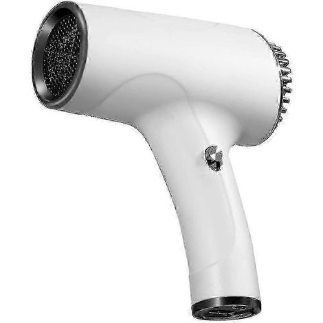 Sèche-cheveux sans fil rechargeable, portable, chaud et froid, idéal pour les voyages et les activités de plein air (blanc). (1/5)