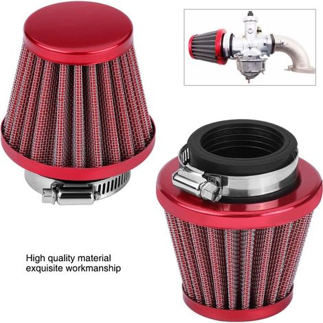 38mm Filtre à Air Rond Cône Universel Automatique Prise D'air Froid Kit D'induction pour Moto Tout-terrain VTT Quatre Pit Bike(Rouge) (1/5)