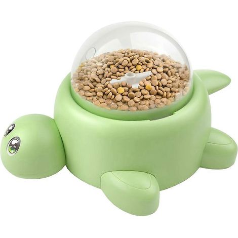 Distributeur de croquettes interactif en forme de tortue pour chats et chiens, jouet à alimentation lente et distributeur automatique de friandises. (1/5)