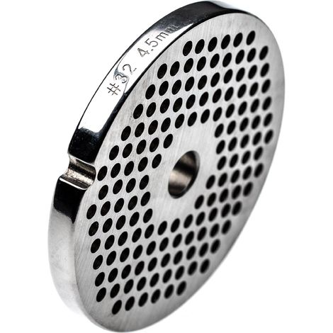 vhbw Plate Disc Size 32 compatible with ADE Meat Grinder - Hole Diameter 4.5 mm, Central Hole 13.4 mm, Stainless Steel (1/3)