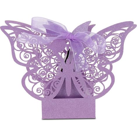 100-Piece Candy Boxes, Sugar Chocolate Boxes for Wedding Favors, Wedding Decorations, Anniversary Decorations - Health & Household/Packaging Supplies/ (Light Purple) (1/5)