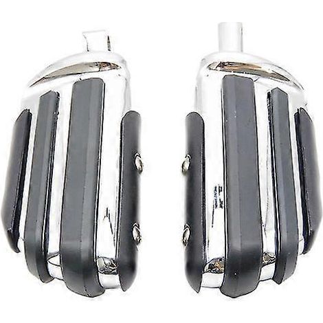 2x Motorrad-Fußrasten aus Aluminium, Highway-Fußrasten, Fußstützen für Harley Touring Dyna Sportster Iron XL Softail Breakout Custom – Chrom-Fußrasten (1/5)