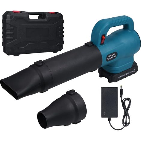 Souffleur à neige 35 000 tr/min 21 V avec batterie de 1500 mAh, interrupteur unique, 3 buses de rallonge, accessoires pour le nettoyage de voiture, la poussière domestique, l'élimination de la neige