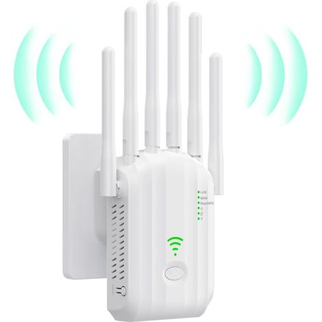 Leistungsstarker WLAN-Repeater, WLAN-Verstärker der neuesten Technologie mit 6 Antennen für eine Reichweite von 10.000 m², 2 LAN-Anschlüsse, WLAN-Repeater für Zuhause und Büro (Weiß) 17