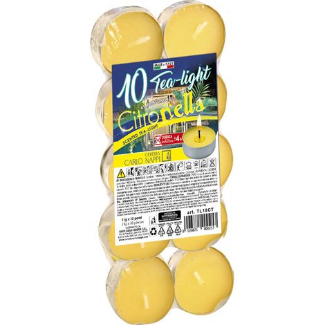 CITRONELLA TEA LIGHT MADE IN ITALY D 3,6X1,7 10 PZ Q.TA 24