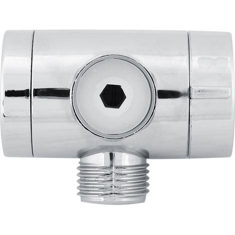 Dreifacher Duschumsteller T-Abs aus galvanisiertem ABS, silberfarben, G1/2-Anschlussadapter, Badezimmerzubehör (1/5)