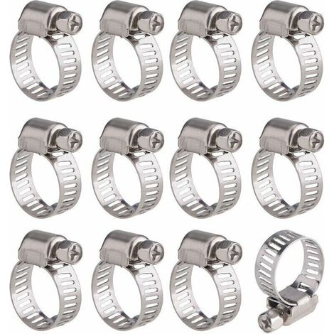 Fascette stringitubo regolabili in acciaio inox – Confezione da 12 pezzi per tubi da 9 a 16 mm