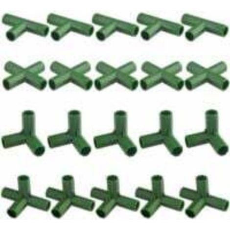 Lot de 20 connecteurs de cadre de jardinage résistants pour serre et plantes 11 mm, (1/4)