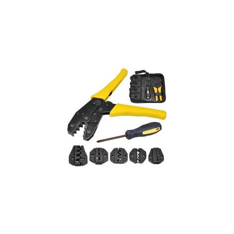 Pince Sertir Cosse Électrique: 5 en 1 Pince à Sertir Cosses Électriques Embout de Cable Kit Outillage Electricien pour Connecteur Isolé avec Sac Outil Sertissage (1/4)