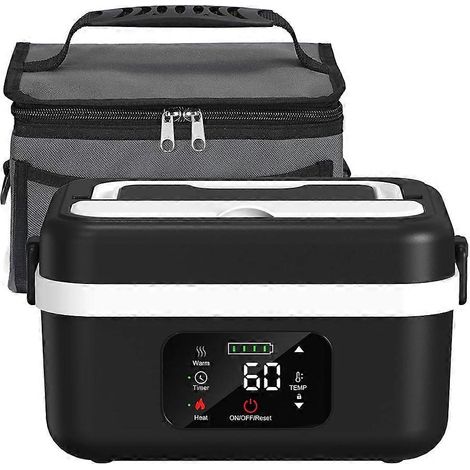 Wiederaufladbare, kabellose, elektrisch beheizte Lunchbox mit 8000 mAh Akku und batteriebetriebenem Speisenwärmer (US-Stecker). (1/5)
