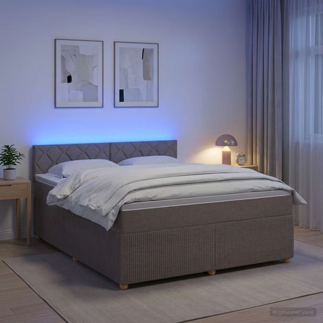 vidaXL Cama box spring con colchón con cabecera Topo 160 x 200 cm Tela (1/5)