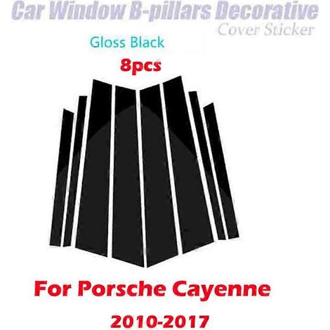 Rétroviseurs en fibre de carbone noir brillant pour vitres de voiture, montants B et C, accessoires pour Porsche Cayenne 911 997 996