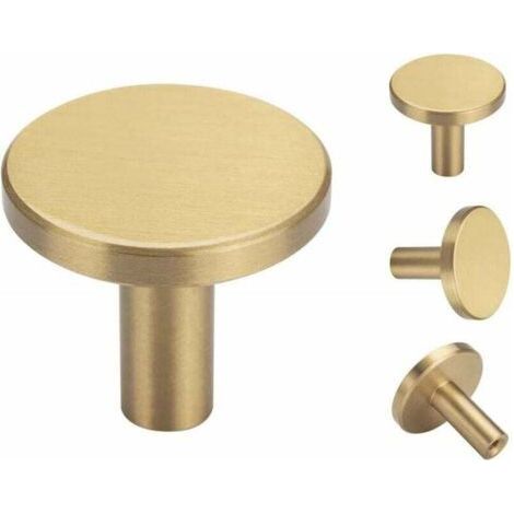 Set of 4, Brushed Brass Wall Hooks, 33mm x 20mm, Gold Towel Hooks for Bathroom, Coat Rack, Towel Rack (Round) (1/5)