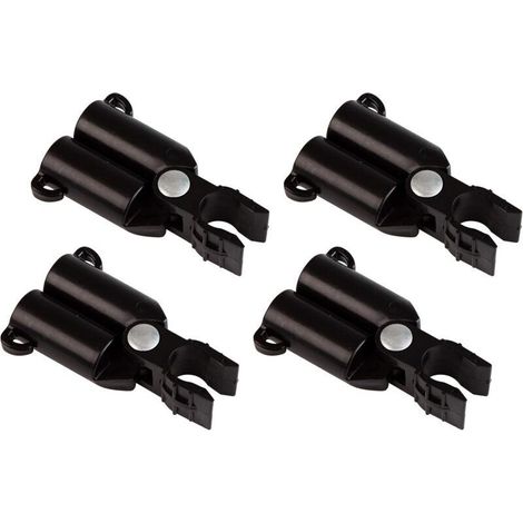 Lot de 4 raccords pour Tuteurs - Diamètre : 11 mm - Noir (1/4)