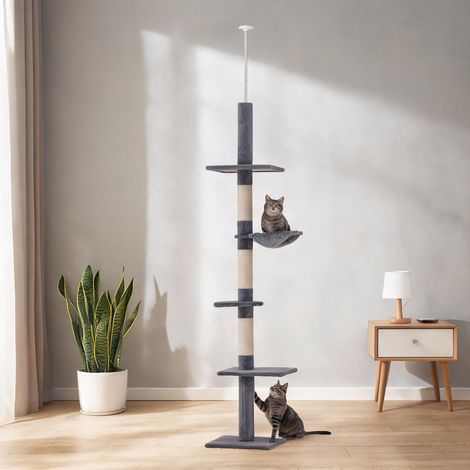 SunJet Arbre à chat, tour pour chat, Poteau griffoir ajustable 230-260 - Réf. 3QNJZY5T7Z3M (1/5)