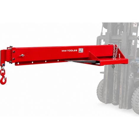 Bras de levage pour chariot élévateur - 3000 kg - portée jusqu'à 3,5 m - Avec crochet de levage MW Tools JIB3000 (1/5)
