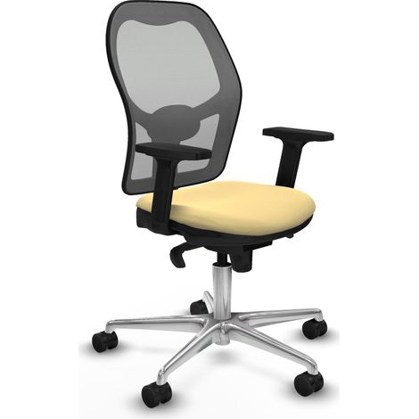 Jorquera sincro malla gris similpiel crema brazos 2D base aluminio ruedas 65mm nailon (1/5)