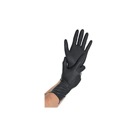 FRANZ MENSCH LOT DE 50 GANTS EN NITRILE POWER GRIP LONG NOIR TAILLE S 270968