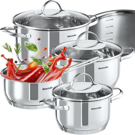 Batterie de cuisine en acier inoxydable 7 pièces pour induction