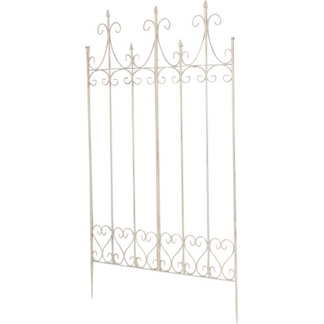 Supporto per traliccio da giardino decorazione per piante rampicanti in metallo color crema invecchiato 100003881 (1/5)