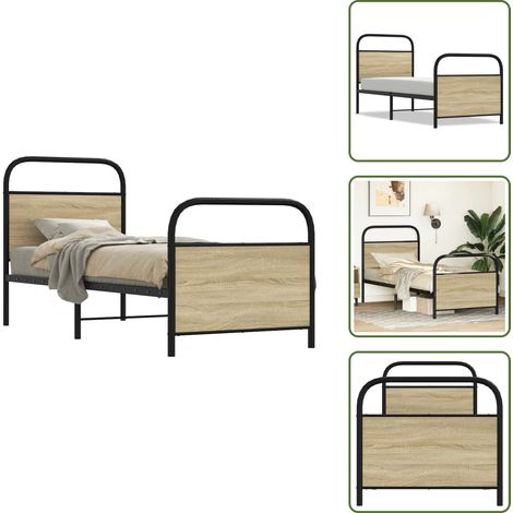 Cadre de lit sans matelas 75x190cm chêne sonoma bois ingénierie - Cadre De Lit - Cadres De Lit - Meuble De Chambre À Coucher - Lit (1/5)