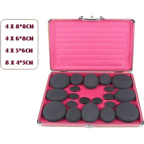 Ensemble de massage aux pierres chaudes, 20 pierres chauffantes incluses, température réglable, boîte de chauffage durable (1/5)