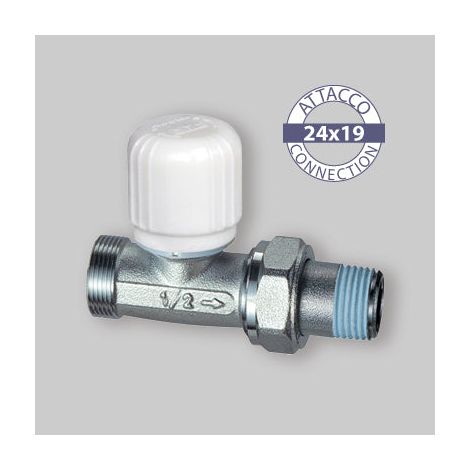 Valvola Diritta Termostatizzabile Per Tubo Rame, Plastica E Multistrato Far 1/2" - 24X19 (1/4)