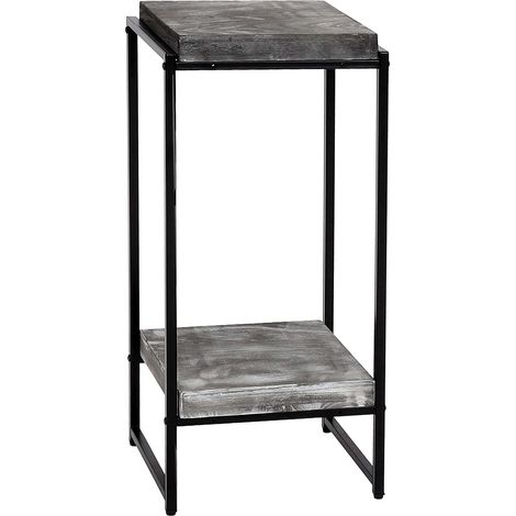 Tavolino porta piante mensola per fiori tavolino in metallo MDF grigio scuro 82 cm MED04071