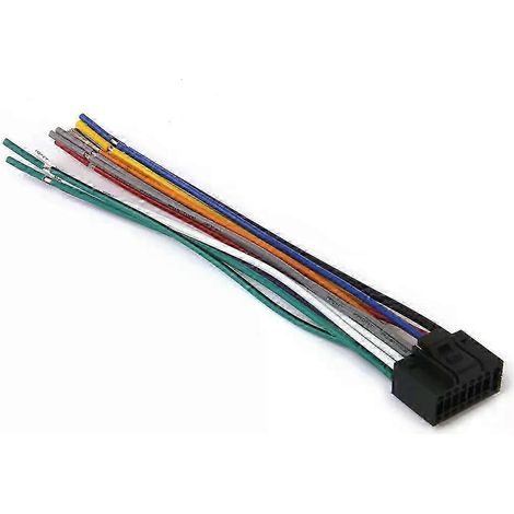 Compatible avec le connecteur de faisceau de câbles ISO 16 broches Kenwood pour autoradio (prise JXLGV). (1/5)